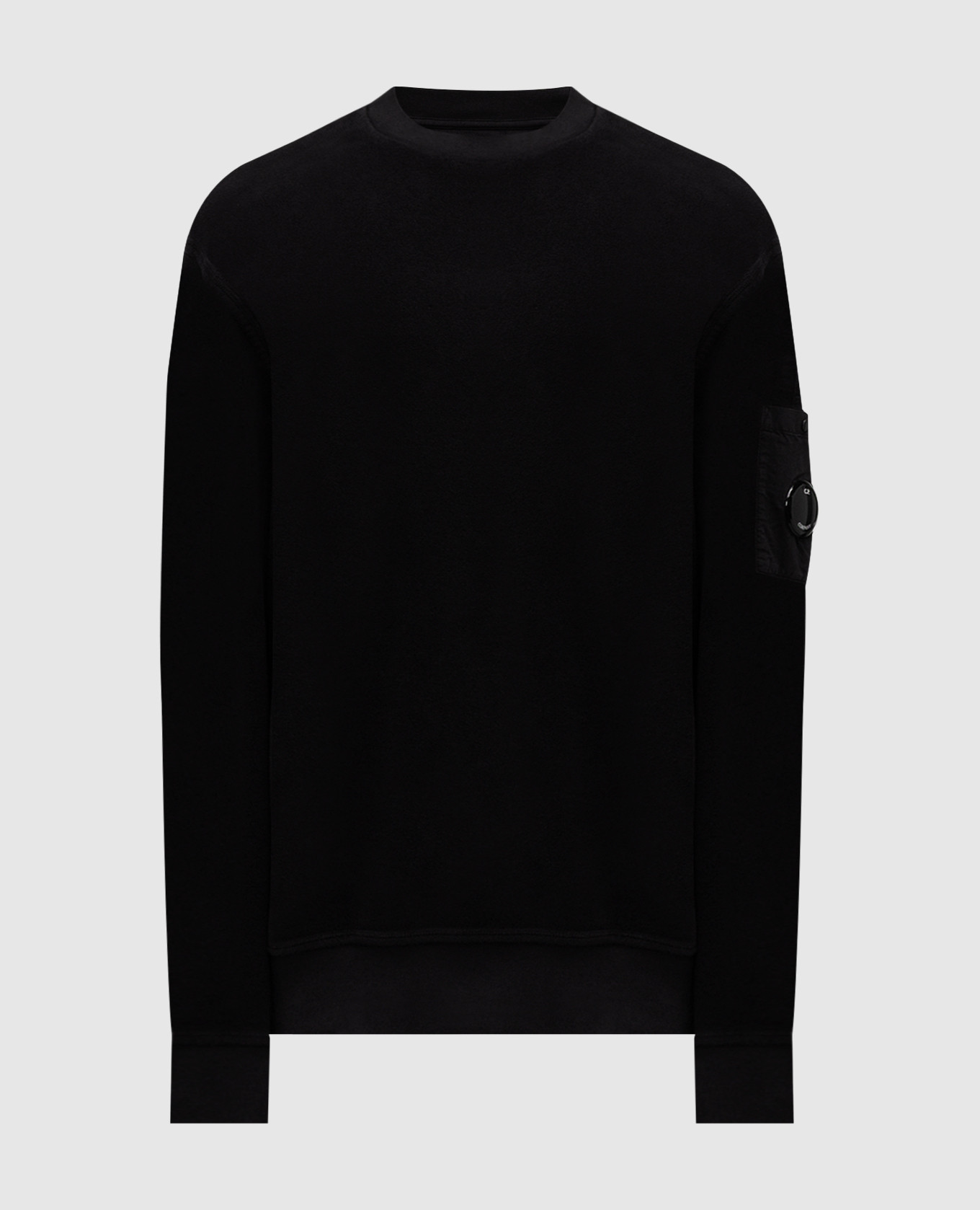 Black sweatshirt with logo patch C.P. Company