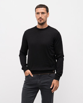 Stefano Ricci Black sweater made of wool, silk and cashmere KE08004G01E25374