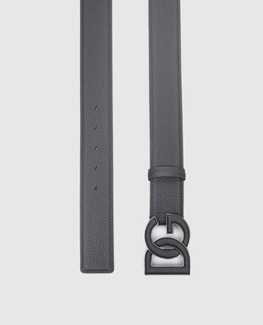 Dolce&Gabbana Gray leather belt with logo BC4675AT489