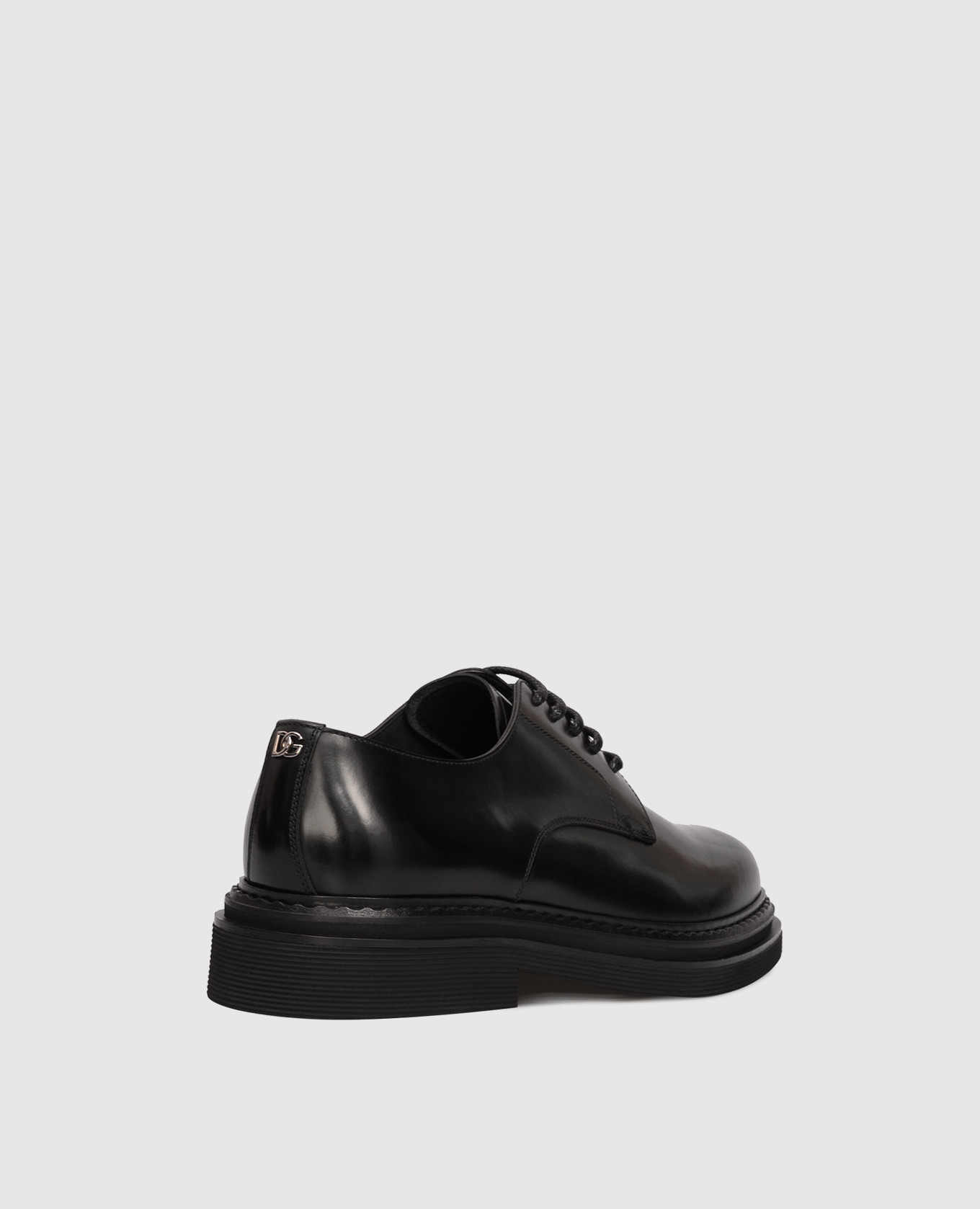 

Black leather glossy derby shoes Dolce&Gabbana