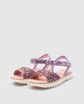 Pretty Ballerinas Children's purple combination sandals Esti with glitter 49896