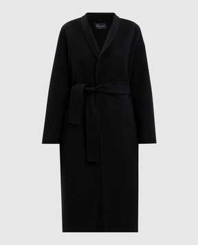 Heresis Black wool coat with a smell DG57110H420
