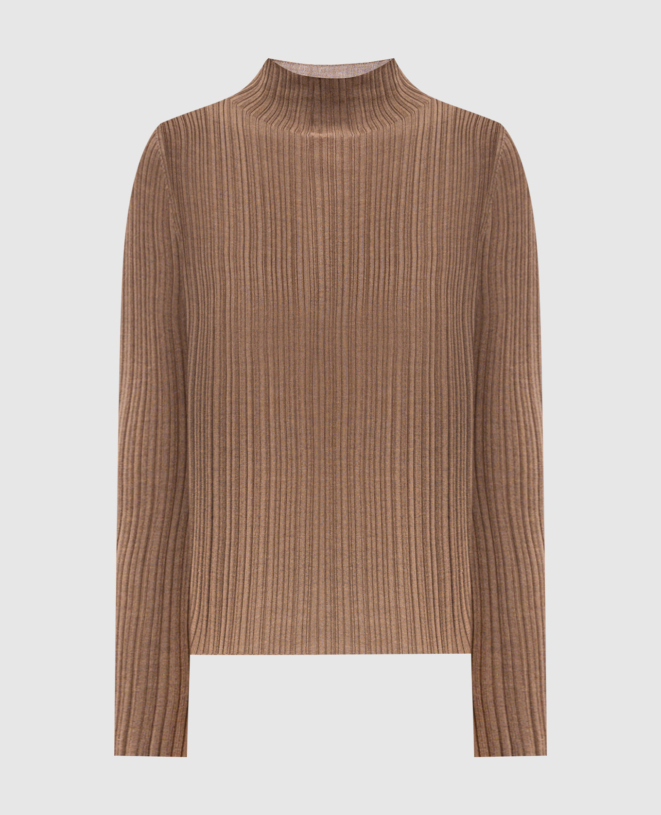 

Brown cashmere, wool and silk turtleneck Agnona