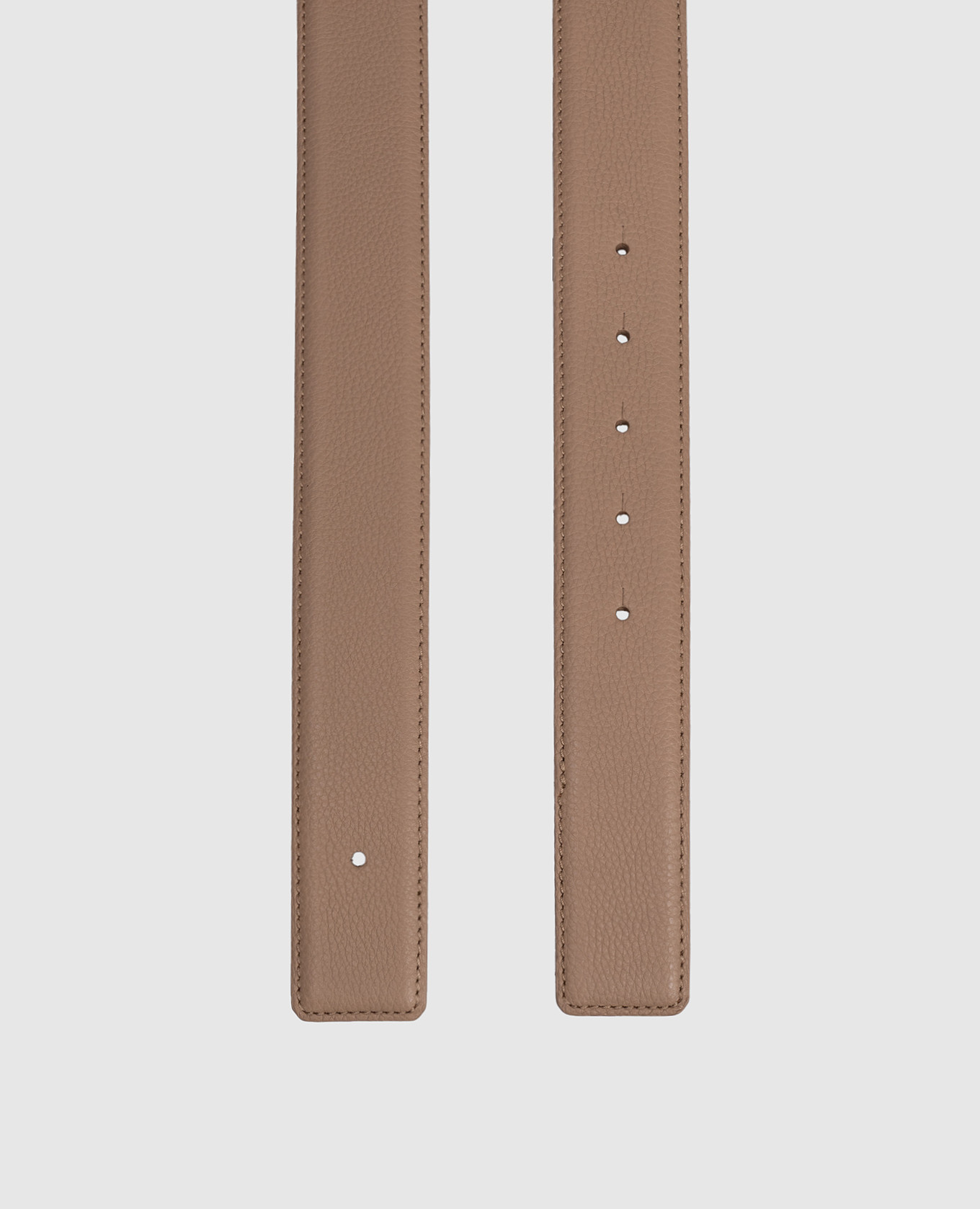 

Beige leather belt without buckle Santoni