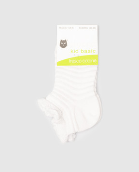 RiminiVeste Children's white socks Ciocca in a woven pattern 4556