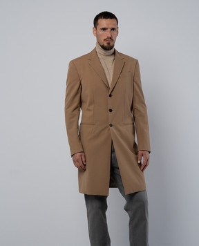Off-White Relaxed brown elongated jacket OMEN044S22FAB001