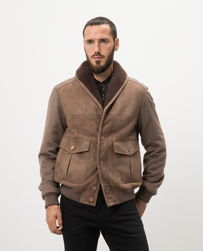 Stefano Ricci Brown cashmere and suede combo jacket M7J4300030C124HA