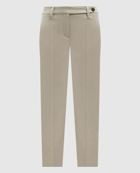 Brunello Cucinelli Beige pants with monil chain MP126P8703