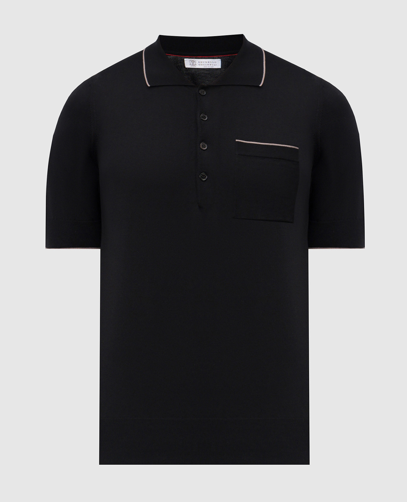 

Black polo with contrast piping Brunello Cucinelli