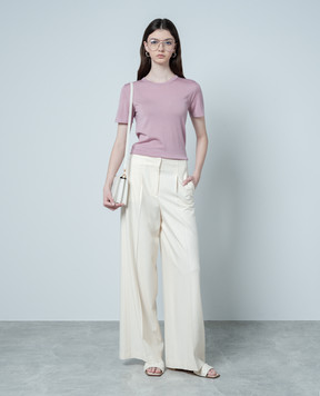 Babe Pay Pls Pink T-shirt made of wool, silk and cashmere MD9802318467R