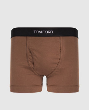 Tom Ford Brown boxer briefs with logo pattern T4LC31040