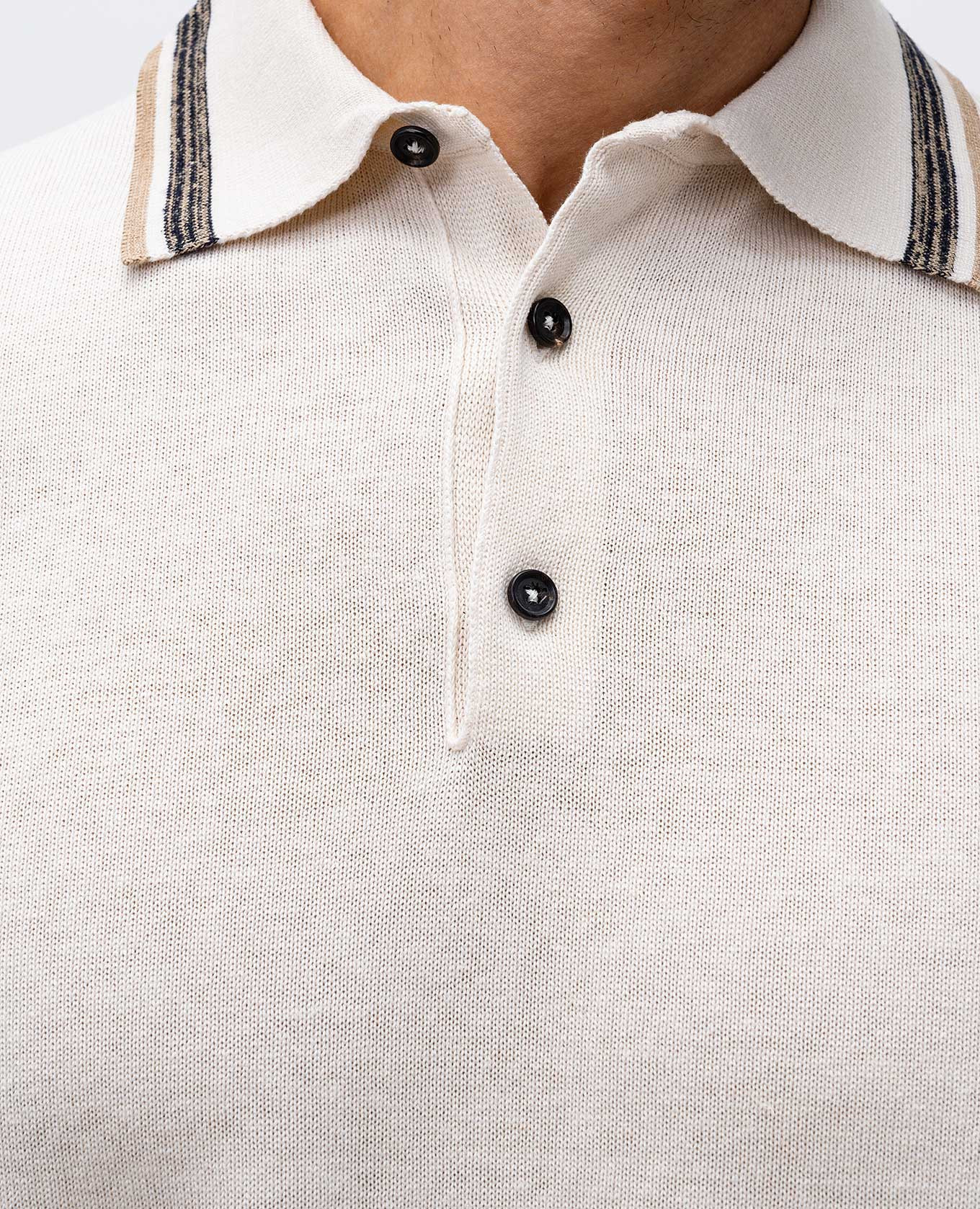 

Beige silk and linen polo shirt ISAIA