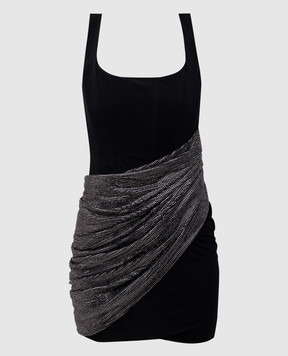 Giuseppe Di Morabito Milano Black mini dress with corset top and crystals 04SSDR453FC04428