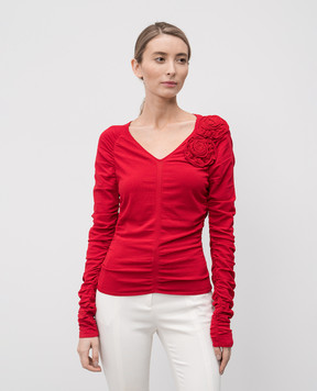 Twinset Red long sleeve with applique 251AP3074