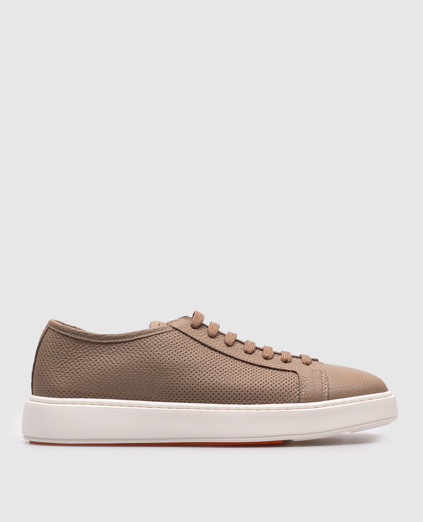 

Brown leather sneakers with perforations Santoni