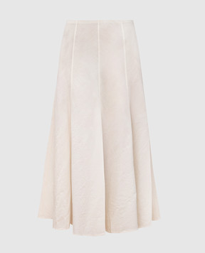 Khaite Lenno white midi skirt with silk 4142385