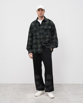 Palm Angels Black joggers with print PMCH025S25FLE001