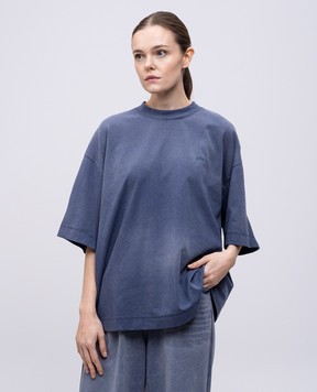 Juun.j Blue T-shirt with embroidered logo JW5242W00R