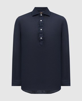 Enrico Mandelli Blue linen shirt 0SPORT5711