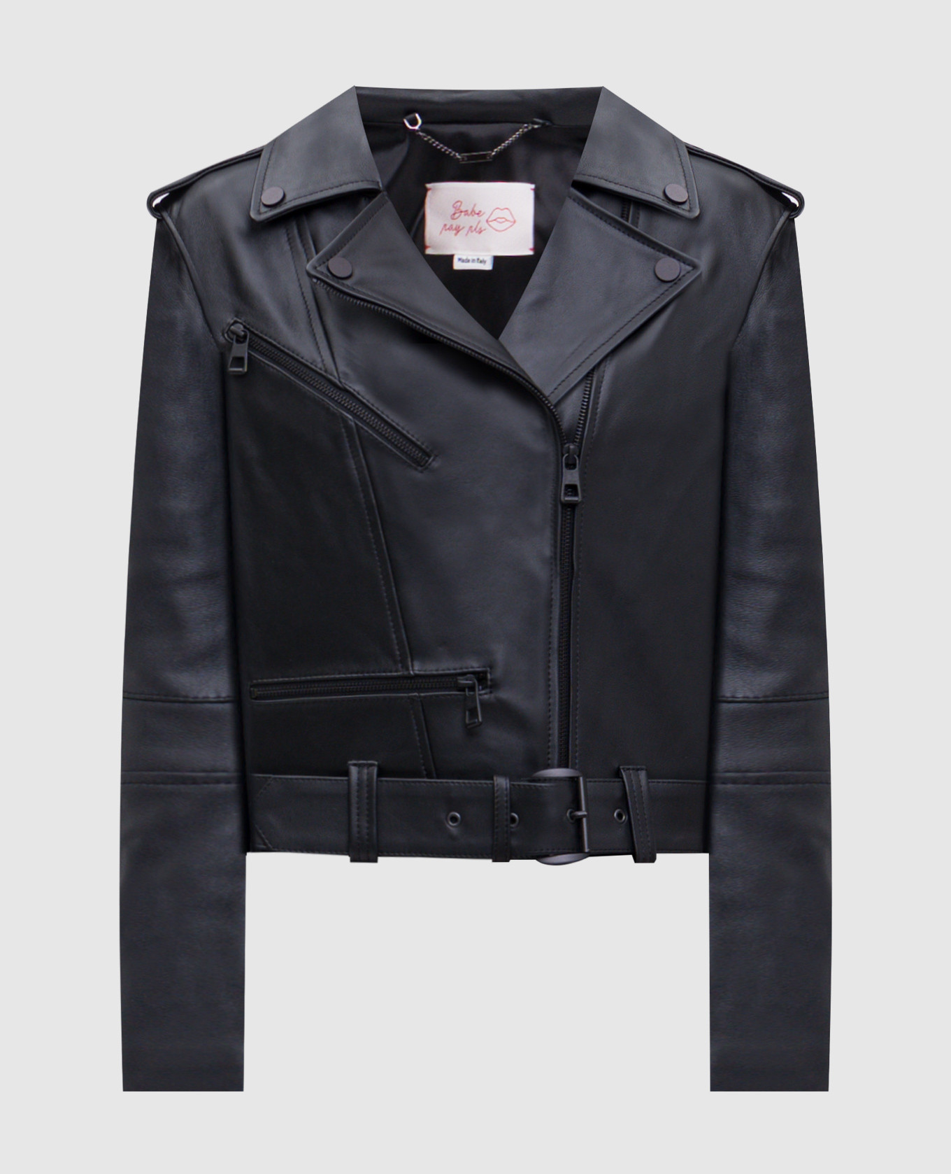 

Black leather jacket Babe Pay Pls