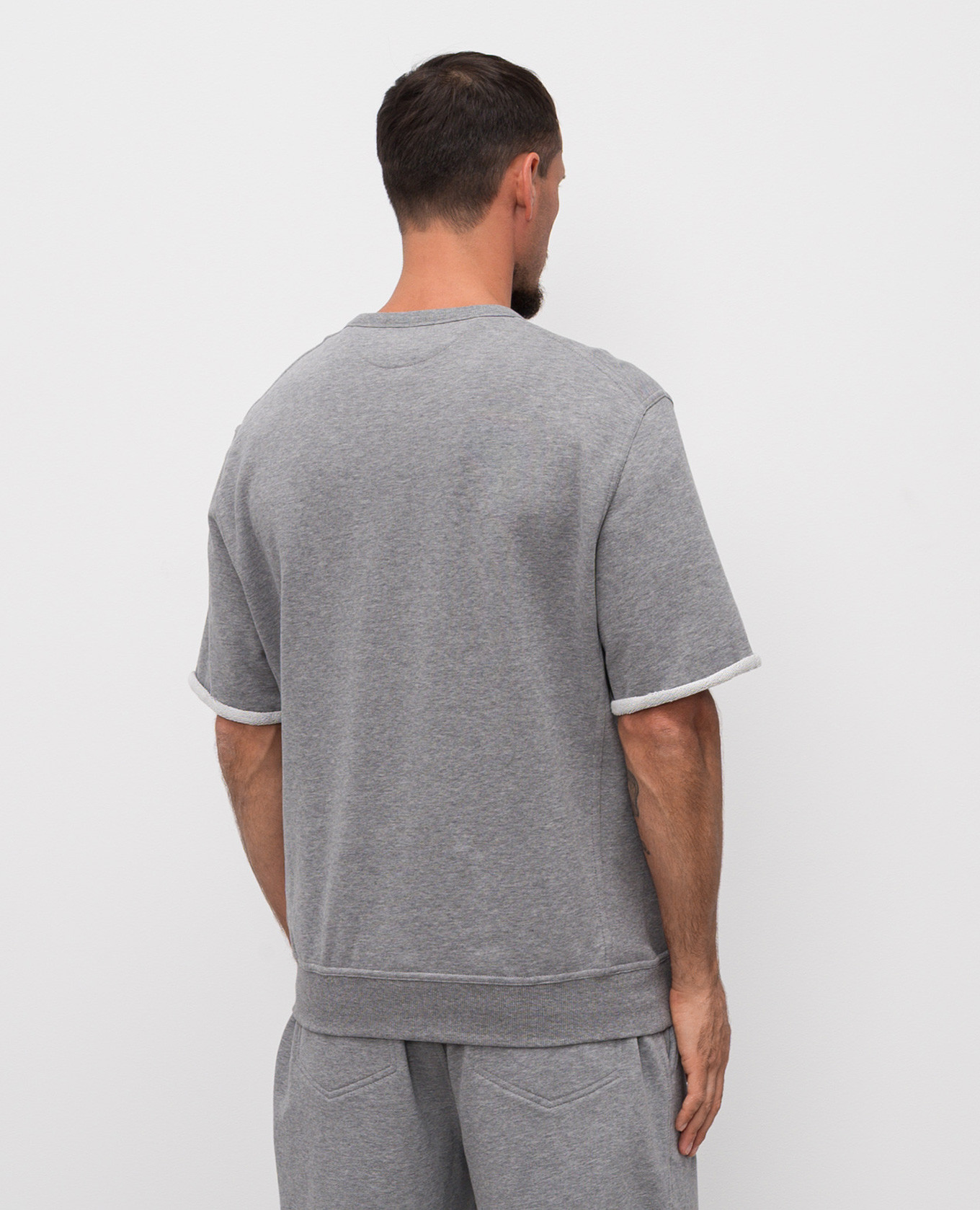 

Gray T-shirt with branded print Brunello Cucinelli, Grey