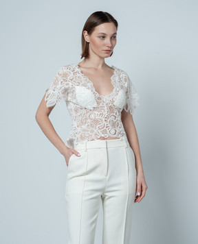 Ermanno Scervino White lace blouse D442L309BXV