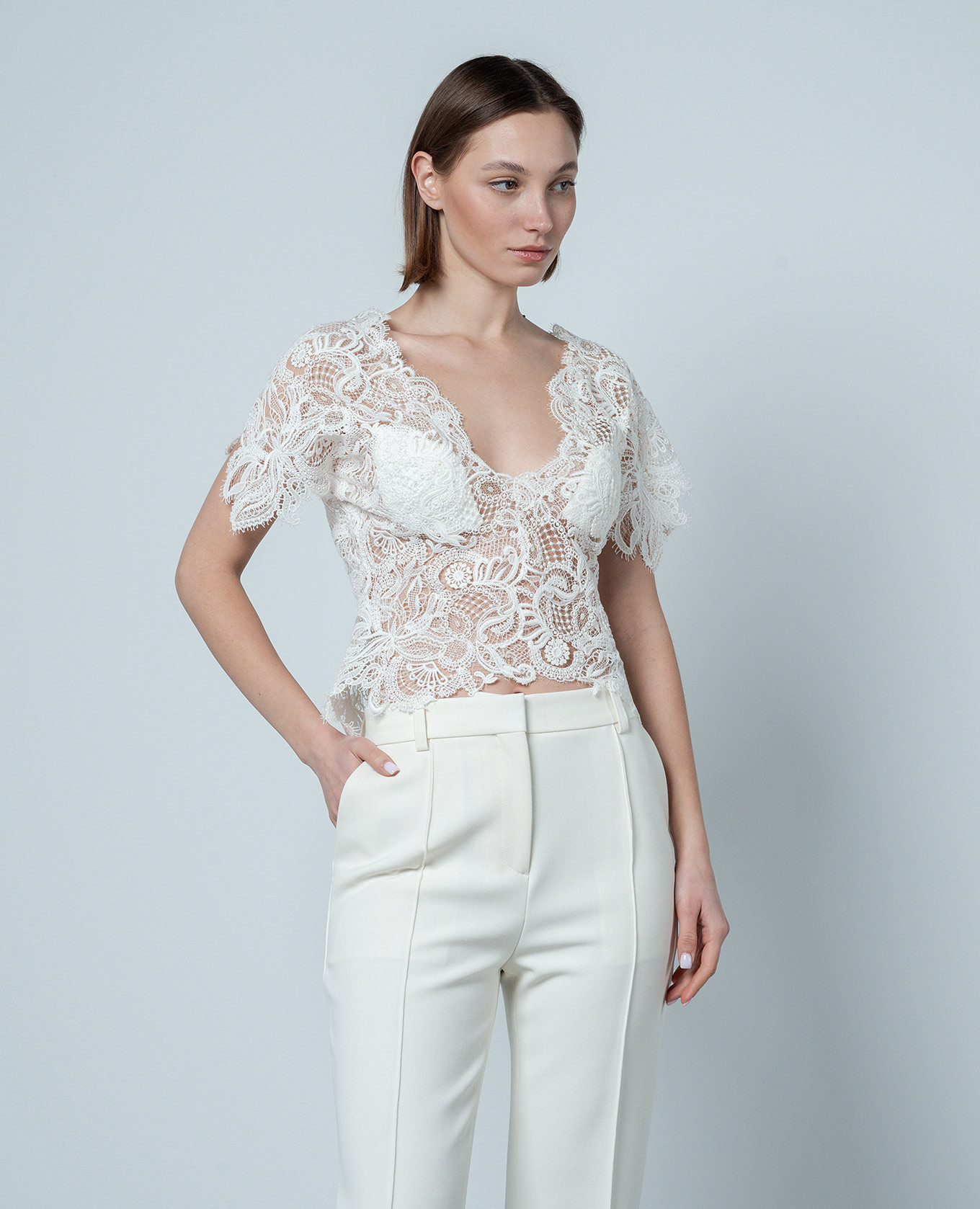 

White lace blouse Ermanno Scervino