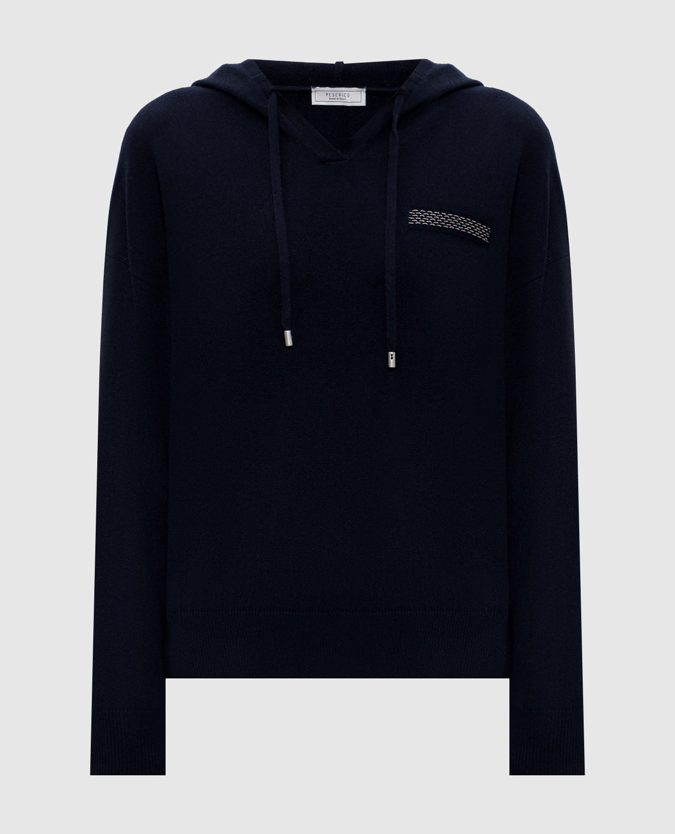 

Blue wool, silk and cashmere hoodie Peserico