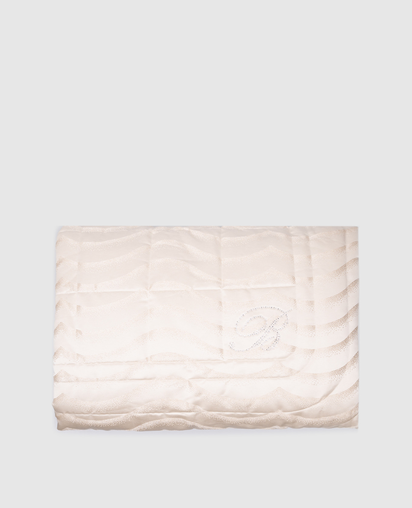 

Jasmine beige bedspread with Swarovski crystal monogram Blumarine