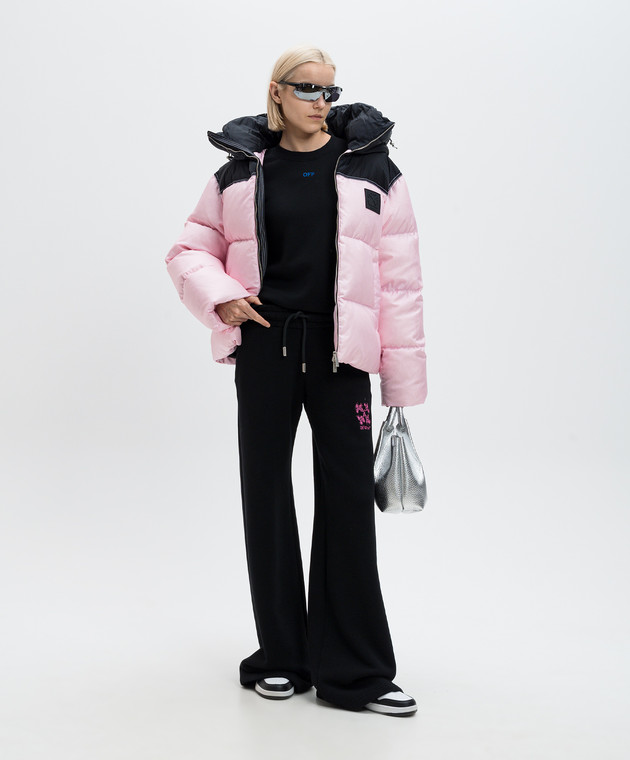 キッズアウター Off-White Arrow Patch Short Puffer Off-White Arrow Short Puffer Jacket In Black - 38% Off