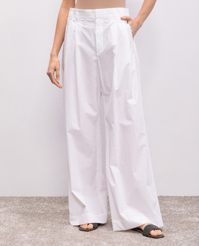 Brunello Cucinelli White pants with a monil chain ML949P8509