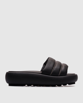 Peserico Black flip-flops with a monil chain S39677C0RCC415