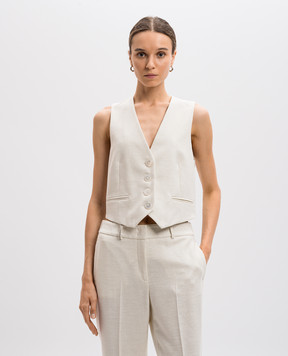 Peserico White vest with wool and lurex E0362002041
