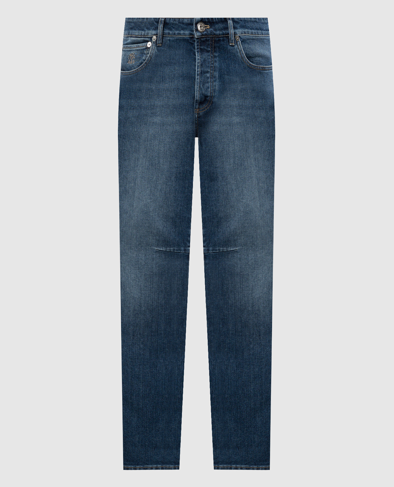 

Blue distressed jeans with logo patch Brunello Cucinelli