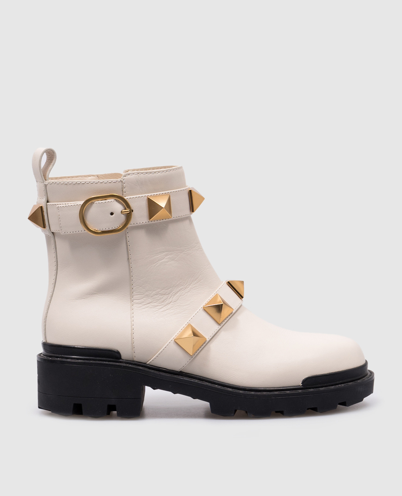 

Rockstud white leather boots Valentino, Белый