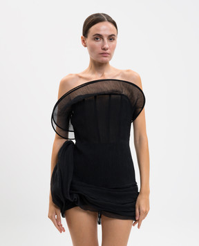 Magda Butrym Black silk corset mini dress DRESS10157725