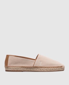 Brunello Cucinelli Beige suede espadrilles with logo MZUERPQ726