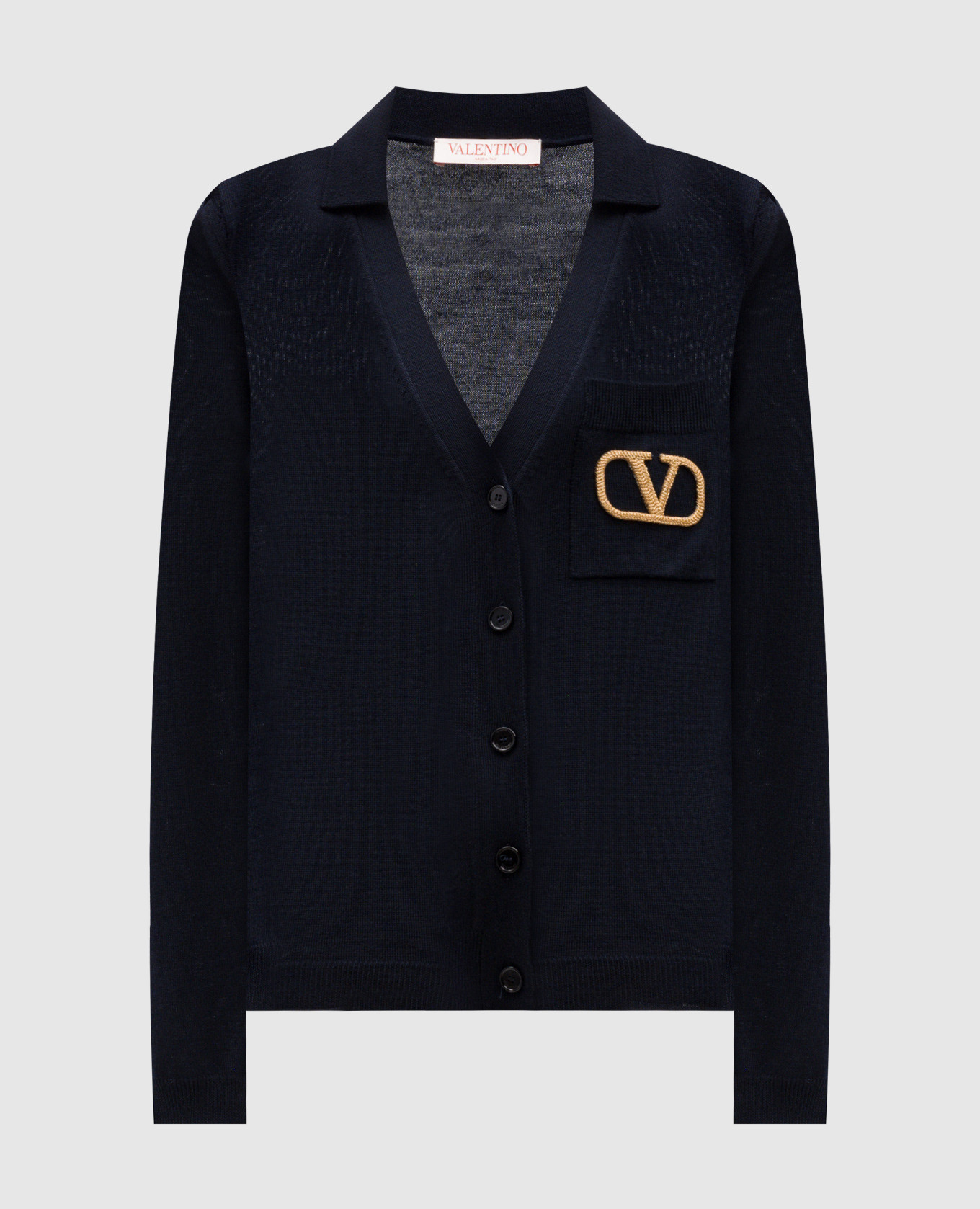 

Blue wool cardigan with logo Valentino, Синий