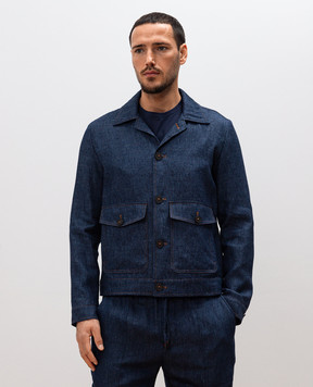ISAIA Blue linen, wool and silk jacket SH723399270