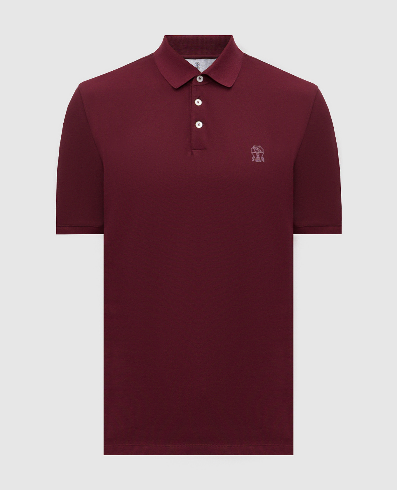 Burgundy polo shirt with logo print Brunello Cucinelli