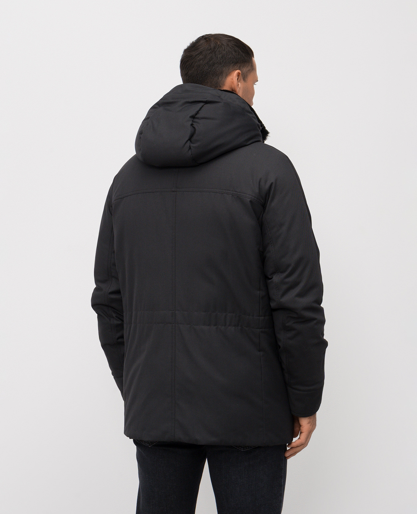 

Black SISTO down jacket with fur MooRER