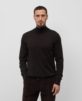 ISAIA Brown wool golf MG8015YP005