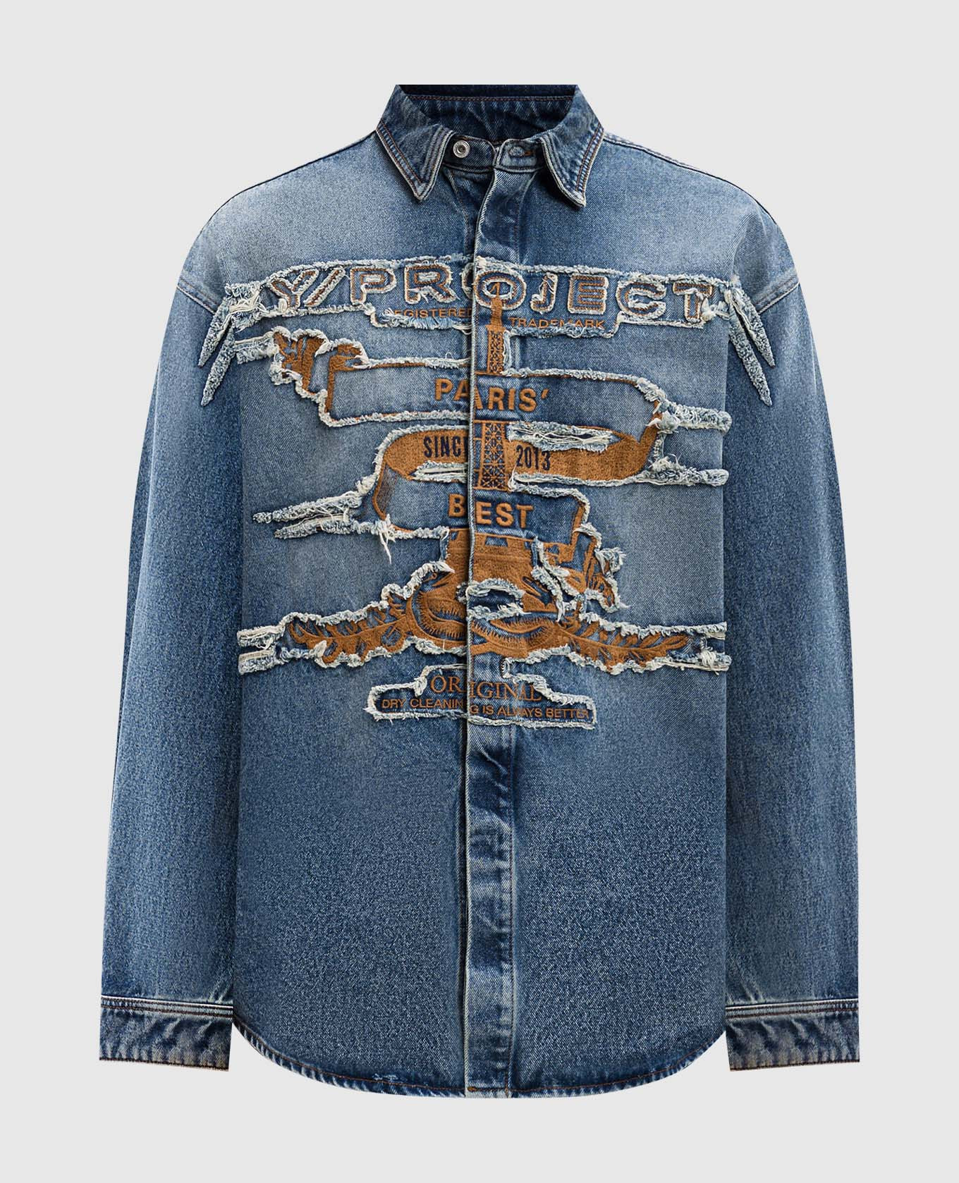 Blue denim shirt with logo patch y project