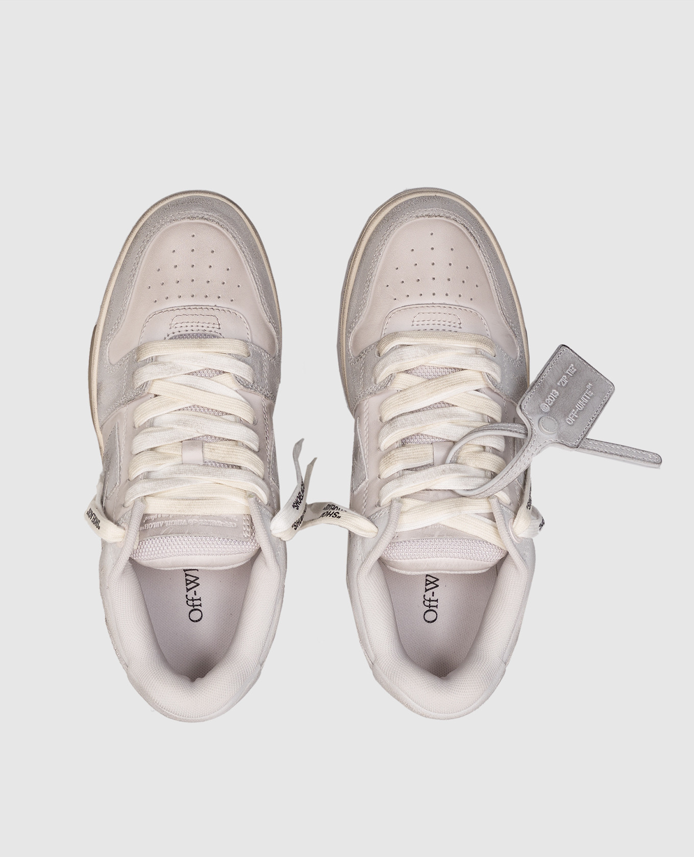 

Out of Office grey leather sneakers with vintage effect Off-White