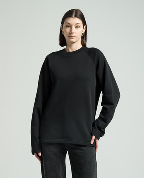 Helmut Lang Black sweatshirt with monogram logo embroidery O01HW510