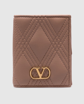 Valentino Pink QUILTIE leather wallet with logo 7W2P0AS0MIC