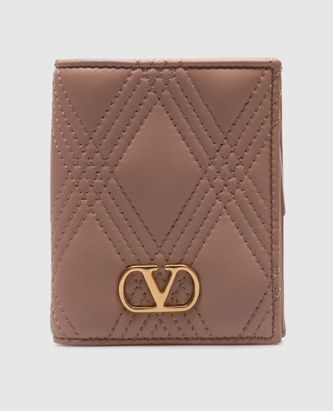 

Pink QUILTIE leather wallet with logo Valentino