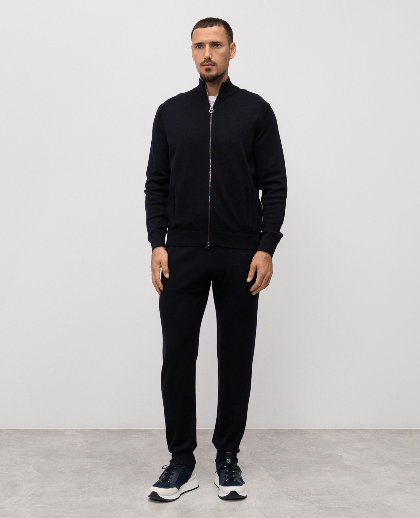 

Blue cashmere tracksuit with branded detail Stefano Ricci
