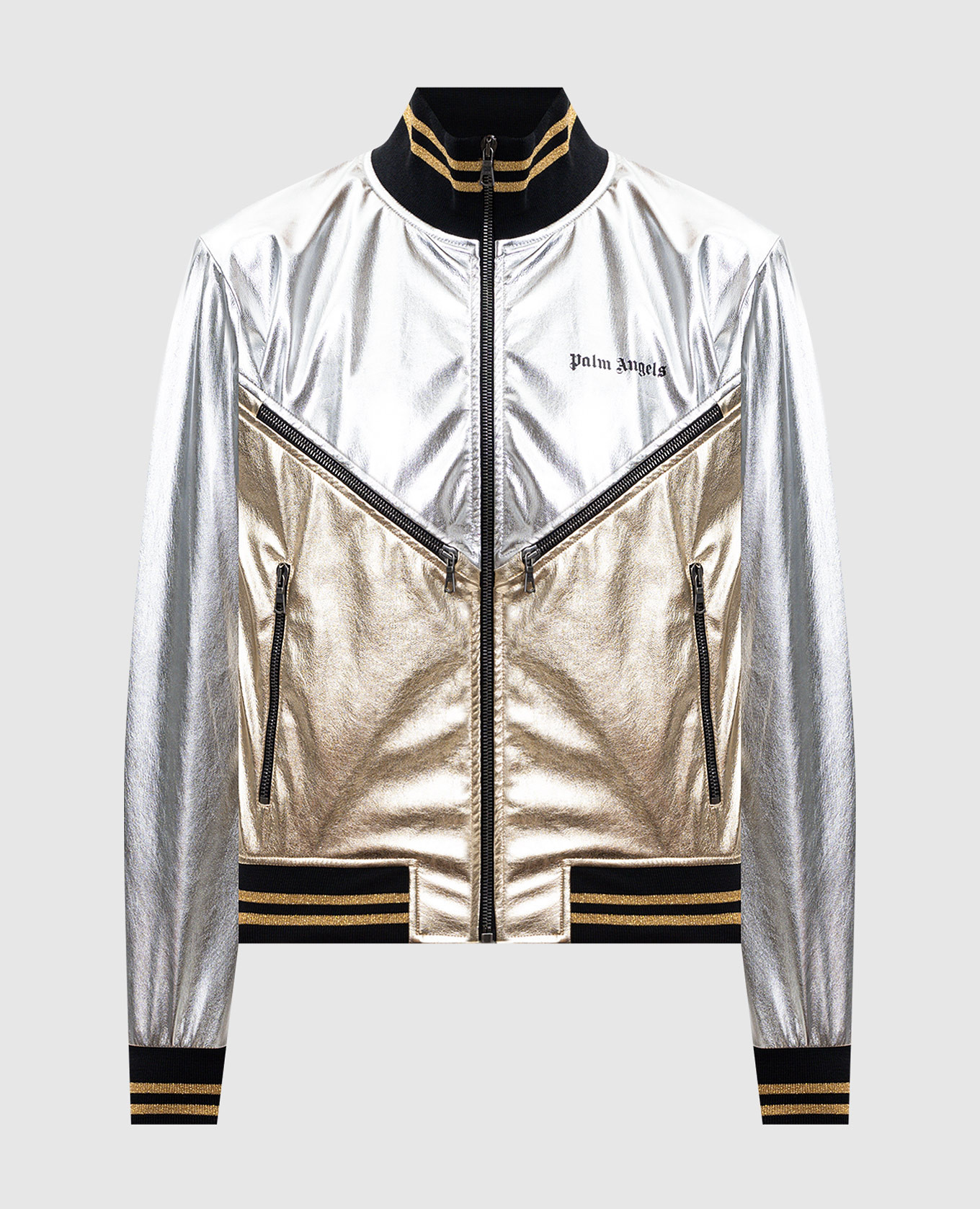 

Metallic logo jacket Palm Angels, Silver