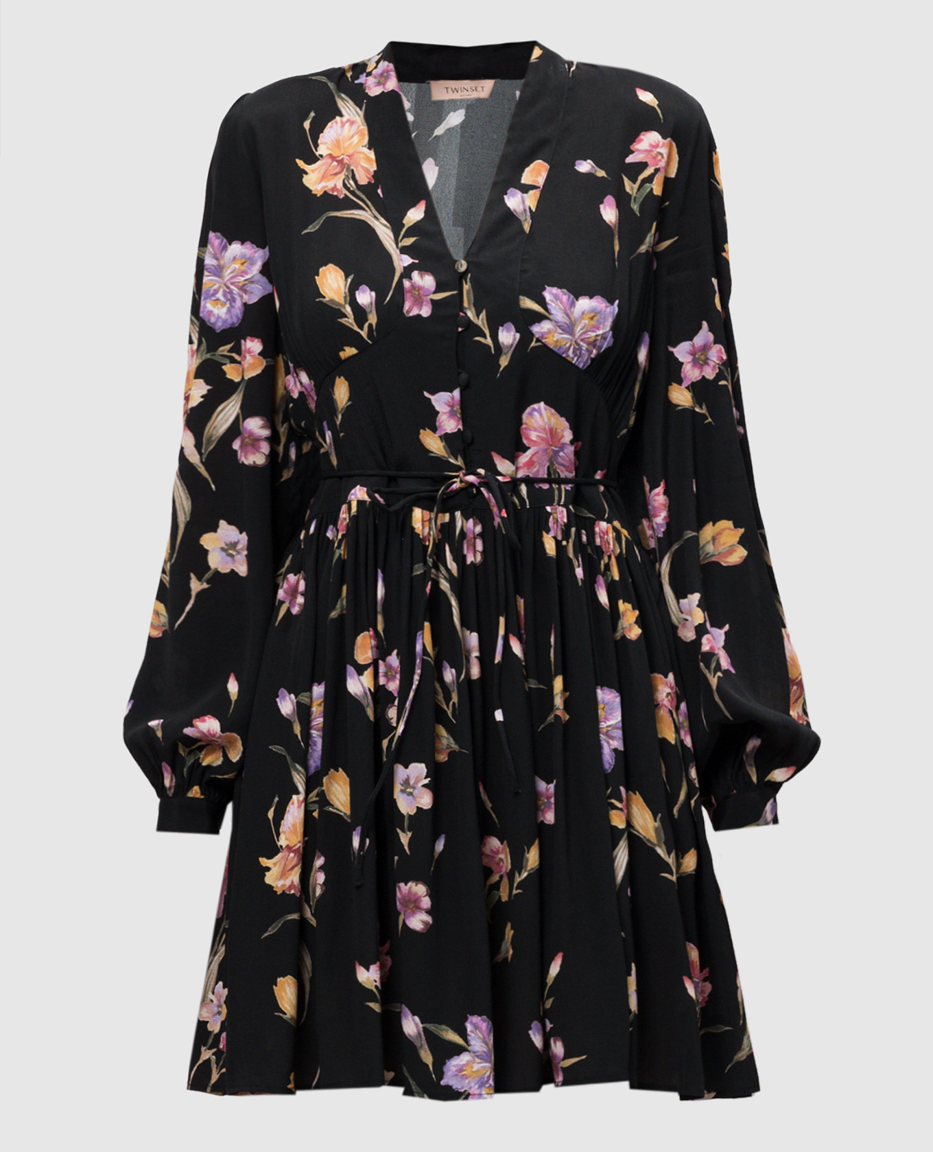 

Black floral print mini dress Twinset